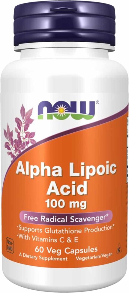 NOW Foods Supplements, Alpha Lipoic Acid 100 mg with Vitamins C & E, Free Radical Scavenger*, 60 Veg Caps