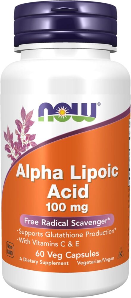 NOW Foods Supplements, Alpha Lipoic Acid 100 mg with Vitamins C & E, Free Radical Scavenger*, 60 Veg Caps
