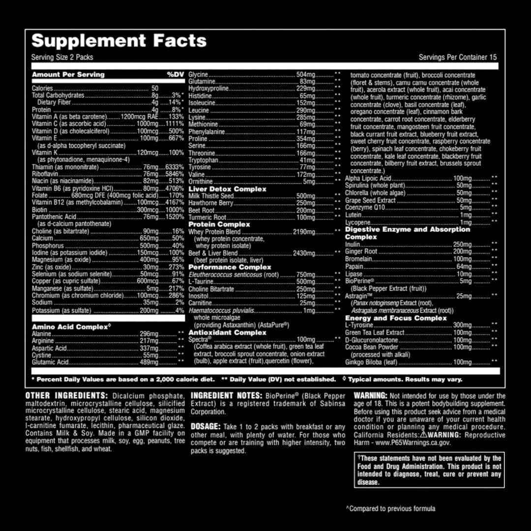Universal Animal Pak - Convenient Multivitamin for Men & Women Daily All-in-One Vitamin & Supplement Pack - Görsel 3
