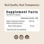 Real Mushrooms Organic Cordyceps Mushroom Powder 120 Caps - Görsel 3