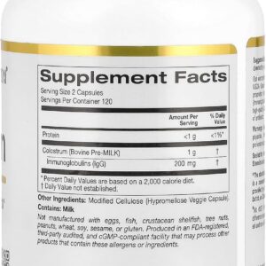 California Gold Nutrition, Colostrum with 20% IgG Immunoglobulins, 240 Veggie Capsules