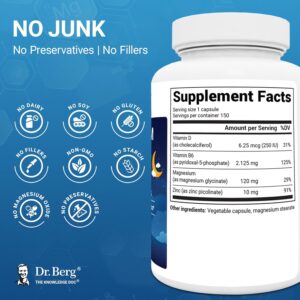 Dr. Berg Maximum Strength 4-in-1 Chelated Magnesium Glycinate D3, B6 & Zinc 150 Caps - Görsel 5