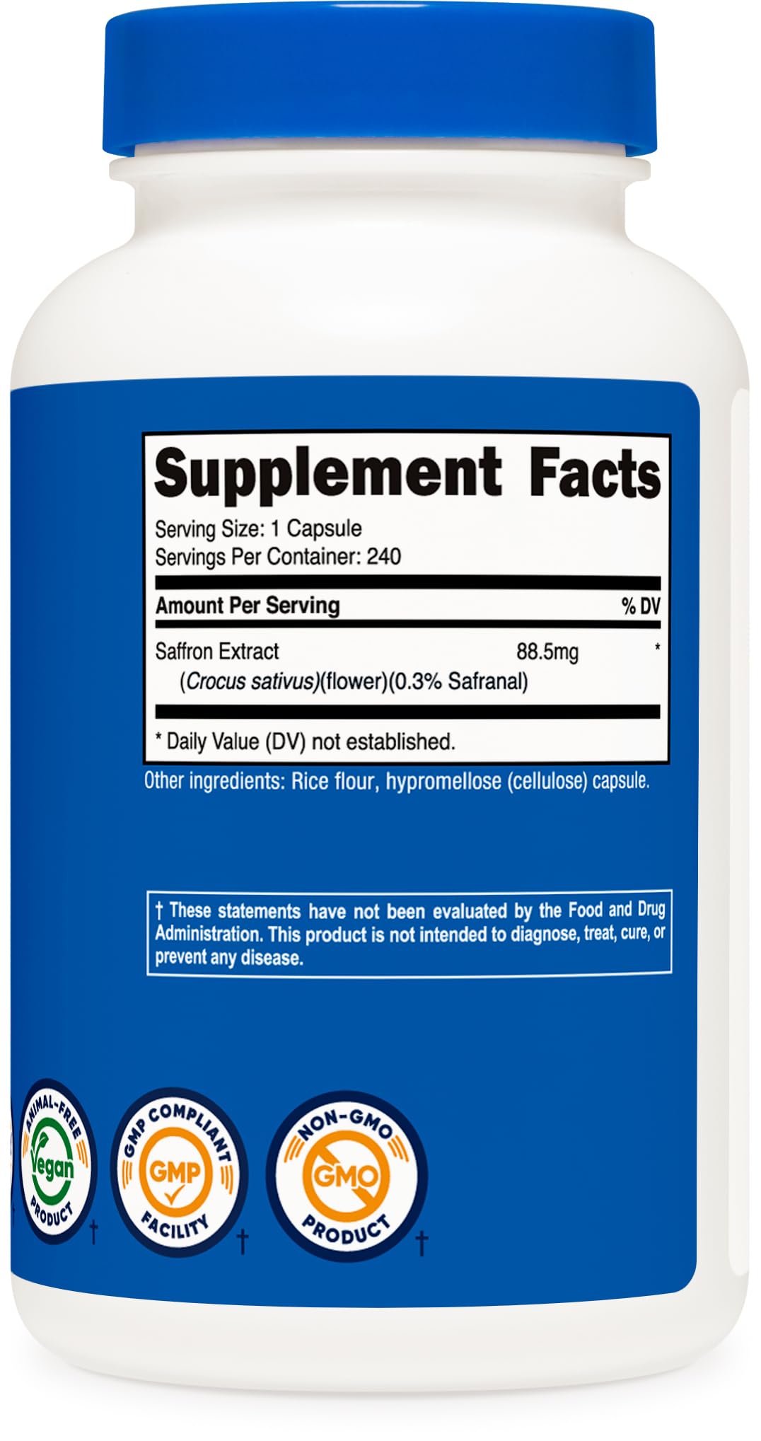 Nutricost Saffron (Safran) antioksidan 88.5 mg 240 capsules (Positive moods) - Görsel 2