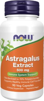 NOW Foods Immune Support Supplements, Astragalus Extract 500 mg 90 Veg Capsules
