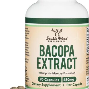 Double Wood Bacopa Monnieri Memory Supplement 450mg, 90 Caps
