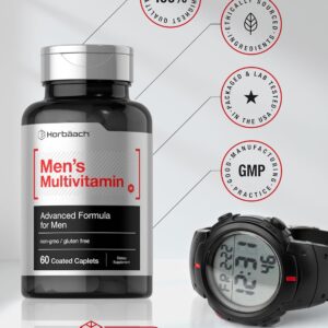 Horbäach Mens Multivitamin with Vitamin C, D, Magnesium, Minerals 60 Caplets