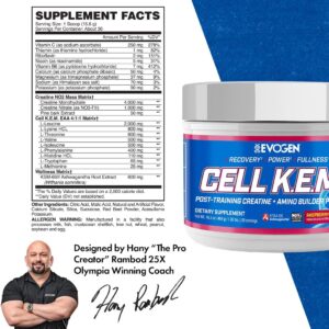 Evogen Cell K.E.M. Post Workout Recovery Creatine Monohydrate BCAA Powder EAAs 30 Servings