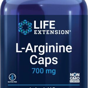 Life Extension L-Arginine Nitric Oxide 700 mg Vitamin C Immune Health Bones 200 Caps