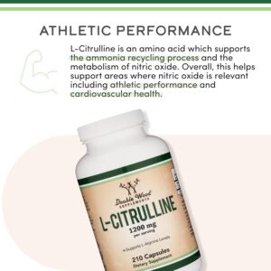 Double Wood L Citrulline 1200mg L-Arginine Nitric Oxide Booster Muscle Recovery  to Improve Muscle - Görsel 2