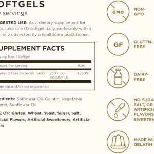 Solgar Vitamin D3 (Cholecalciferol) 250 MCG (10,000 IU) 120 Softgels