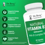 Dr. Berg Natural Vitamin B1 B6 B12 Complex Allithiamine Vitamin B1 Thiamin, Niacin, Folate, Magnesium & More - 60 Caps - Görsel 3