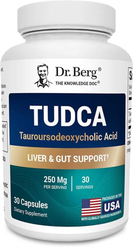 Dr. Berg TUDCA Tauroursodeoxycholic Acid Liver Health Bile Flow Gallbladder Digestive Health 30 Caps