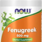 NOW Organic Fenugreek Çemen tozu ekstrat Trigonella foenum-graecum 500 mg 250 Veg Capsules