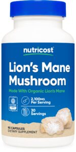 Nutricost Lion's Mane Mushroom Aslan yelesi mantarı 2100 mg 90 Caps
