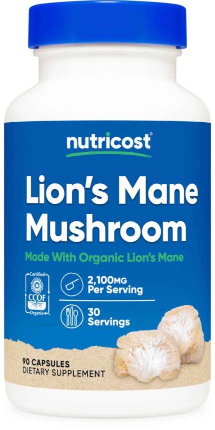 Nutricost Lion's Mane Mushroom Aslan yelesi mantarı 2100 mg 90 Caps
