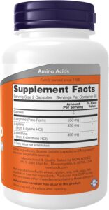 NOW Foods Tri-Amino with L-Arginine, L-Ornithine L-Lysine 120 Caps - Görsel 2