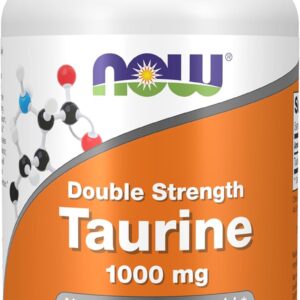 NOW Foods Taurine 1000 mg Double Strength, Nervous System Health 100 Veg Caps