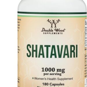 Double Wood Organic Shatavari Asparagus Caps 1,000mg 180 Caps Hormone Balance and Prolactin