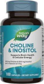 Nature’s Way Choline(Kolin) & Inositol, Supports Brain Health & Cellular Energy 100 Caps