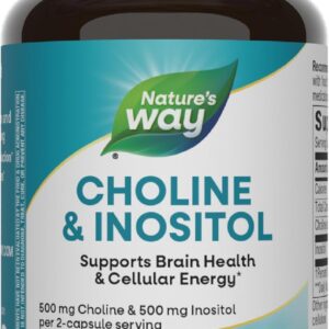 Nature's Way Choline(Kolin) & Inositol, Supports Brain Health & Cellular Energy 100 Caps