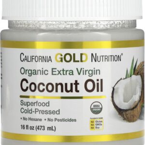 California Gold Nutrition Superfoods Cold Pressed Organic Virgin Hindistan Cevizi Yağı Coconut Oil 473 ml