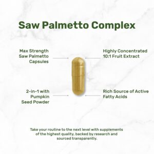 Deal Supplement Saw Palmetto 5000 mg with Pumpkin Seed 300 Caps Prostate Health DHT Blocker Hair - Görsel 2