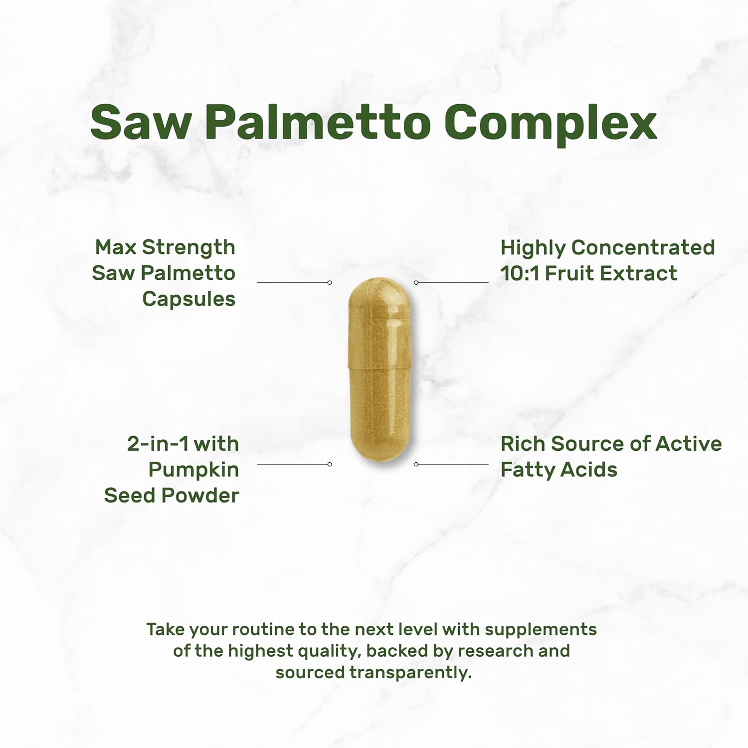 Deal Supplement Saw Palmetto 5000 mg with Pumpkin Seed 300 Caps Prostate Health DHT Blocker Hair