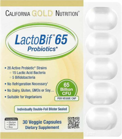 California Gold Nutrition LactoBif 65 Probiotics 30 Veggie Capsules
