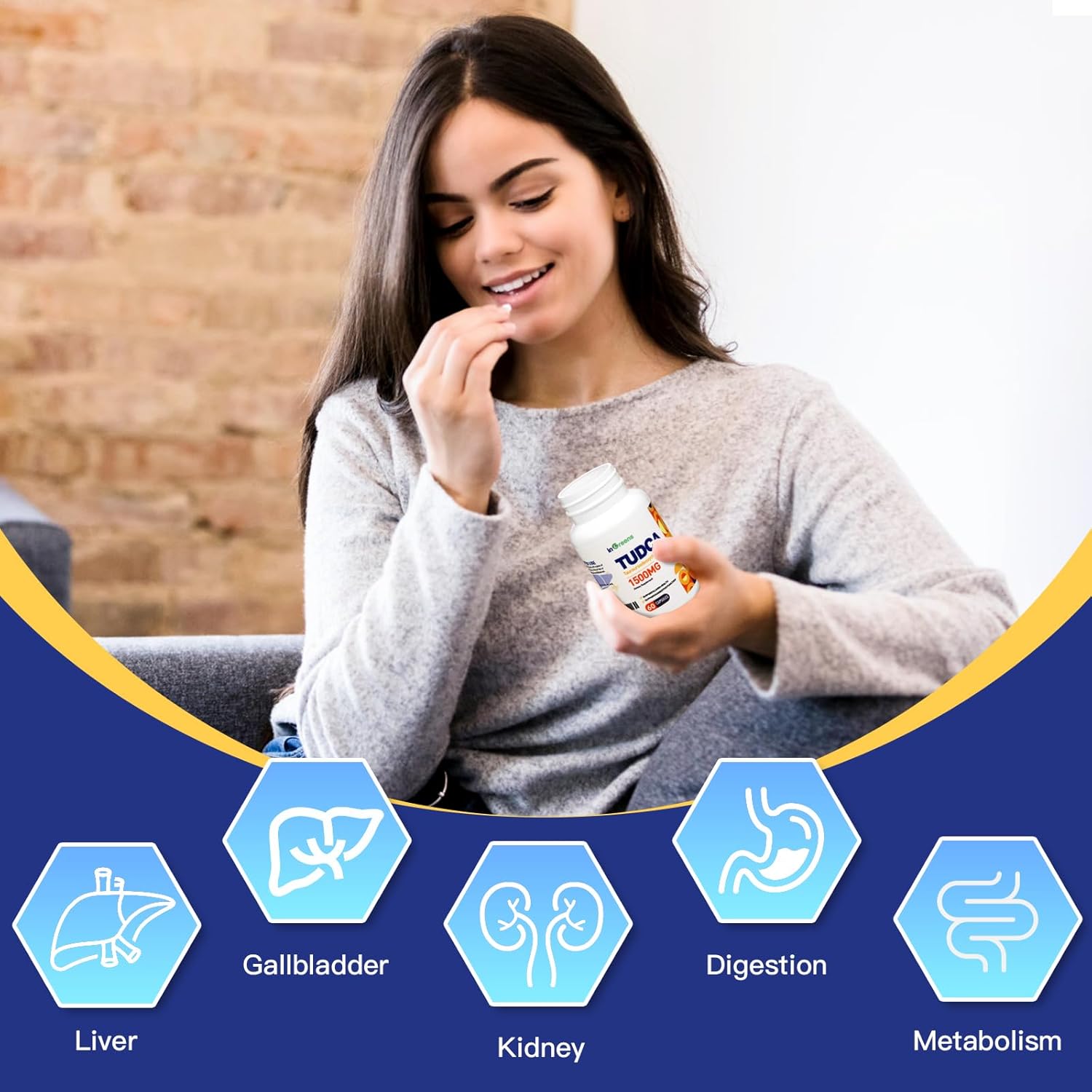 inGreens TUDCA High Pure Tauroursodeoxycholic Salts Liver Cleanse Detox and Repair 1500 mg 60 Caps - Görsel 3