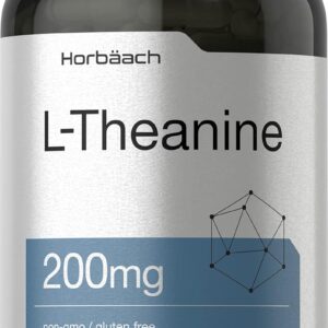 Horbäach L Theanine | 200mg | 400 Capsules | Value Size | Non-GMO, Gluten Free