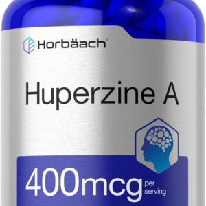 Horbaach Huperzine(Huperzia serrata) A 400mcg | 180 Capsules | Non-GMO, Gluten Free