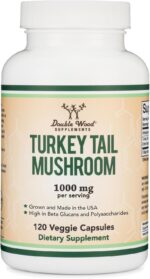 Double Wood Turkey Tail Mushroom (Coriolus Versicolor) Comprehensive Immune System Support 120 Caps
