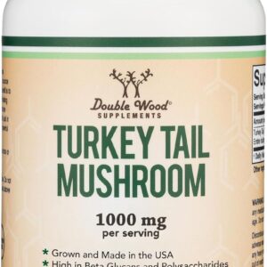 Double Wood Turkey Tail Mushroom (Coriolus Versicolor) Comprehensive Immune System Support 120 Caps