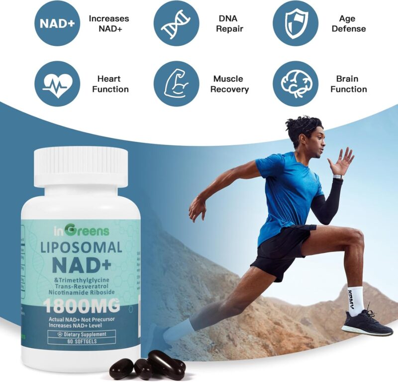inGreens Liposomal NAD+TMG+RESVERATROL+NİCOTİNAMİDE Supplement 1800 mg 60 Softgel - Görsel 3