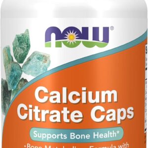 NOW Foods Calcium(Kalsiyum) Citrate Vitamin D2, Magnesium, Zinc, Copper, and Manganese 120 Veg Caps