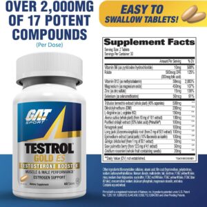 Gat Sport Testrol Gold Es Tribulus + Arginine + Selenium + Fenugreek + Saw Palmetto + Ginkgo Biloba - 60 Tablet