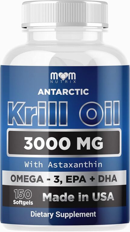 Dr. JOEL'S MOM NUTRIX Antarctic Krill Oil EPA DHA Astaxanthin & Phospholipid 150 Softgels