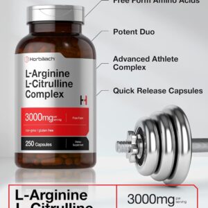 Horbaach L-Arginine(Arjinin) L-Citrulline(Sitrulin) Complex | 3000mg | 250 Caps