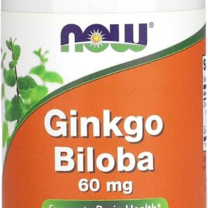 NOW Foods Ginkgo Biloba Supports Brain Health 60 mg 120 Veg Caps