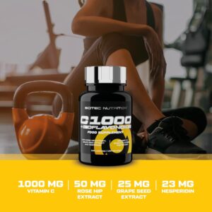 Scitec Nutrition C 1000 + Bioflavonoids Vitamin C Rosehip and bioflavonoids 100 Caps - Görsel 2