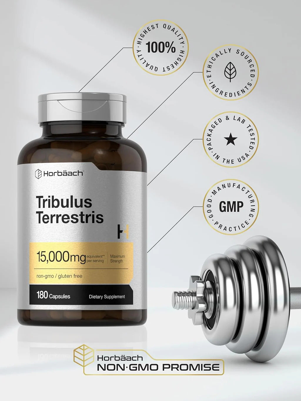 Horbäach Tribulus Terrestris 15000mg per serving | 180 Caps - Görsel 2