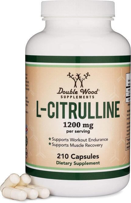 Double Wood L Citrulline 1200mg L-Arginine Nitric Oxide Booster Muscle Recovery to Improve Muscle
