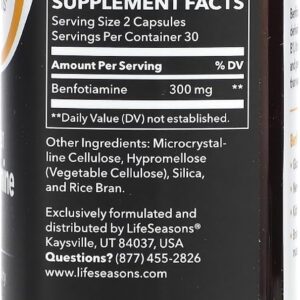 LifeSeasons Fat Soluble B1 Benfotiamine Glucose metabolism 60 Veg Caps