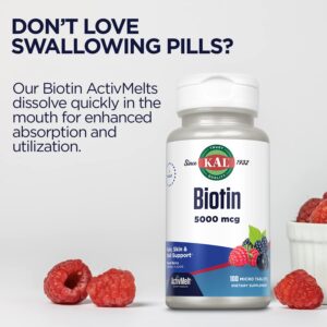 KAL, Biotin Mixed Berry 5,000 mcg 100 Micro Tablets - Görsel 4