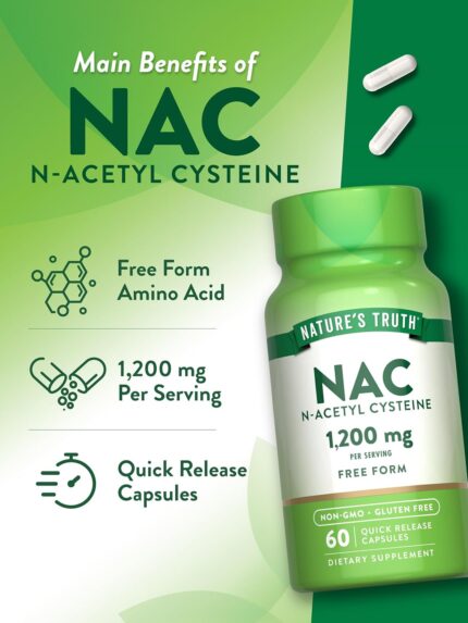 Nature's Truth NAC Acetyl Cysteine 1200mg 60 Caps