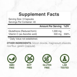 Deal Supplement Glutathione(Glutatyon) 1,000mg Per Serving - Görsel 4
