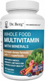 Dr. Berg Whole Food Multivitamin with Minerals Trace Mineral Benfotiamine Folate Alpha lipoic Acid 60 Caps