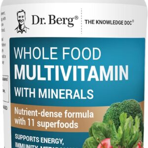 Dr. Berg Whole Food Multivitamin with Minerals Trace Mineral Benfotiamine Folate Alpha lipoic Acid 60 Caps