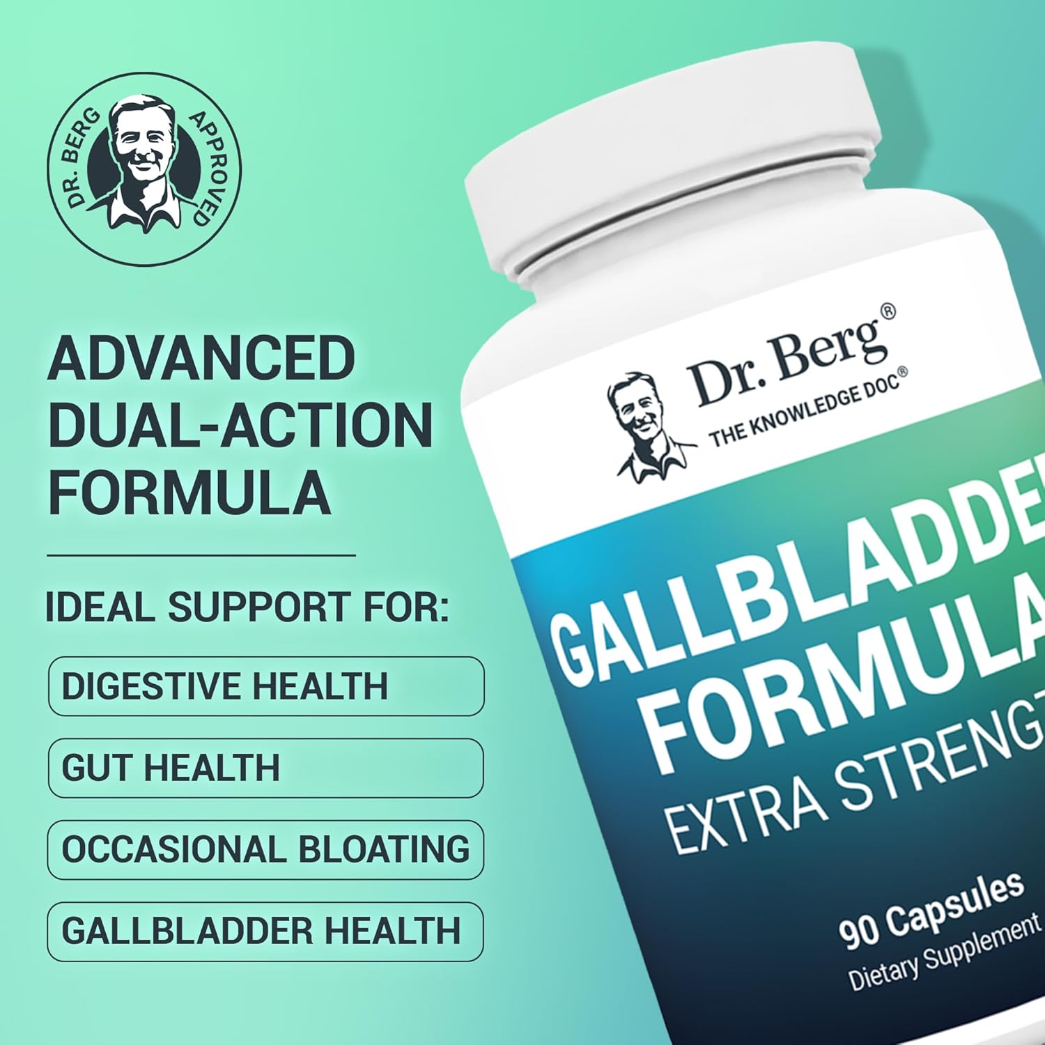 Dr. Berg Gallbladder Formula Extra Strength Ox Bile Digestive Enzymes Slippery Betaine 90 Caps - Görsel 2