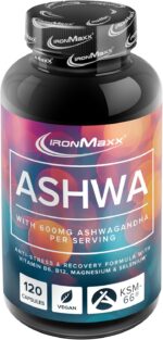 IronMaxx Ashwagandha – 120 Capsules | 600mg KSM-66®